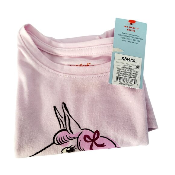 Cat & Jack Crew neckline Toddler Girls Unicorn Graphic Long Sleeve Tee XS Pink - Picture 3 of 4
